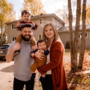 A happy, smiling family